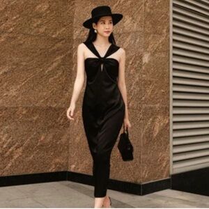 Black silk midi, bought off Etsy for $95